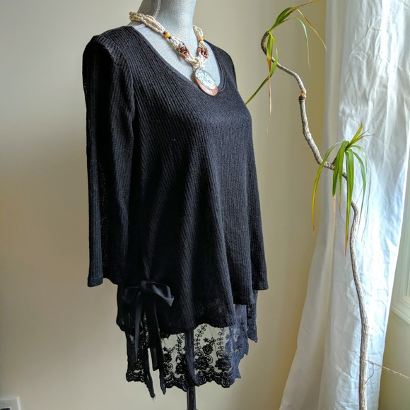 [Lauren Conrad] Side Bow Lace Tunic Sz M - Picture 4 of 8